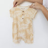 Hula Bamboo baby jumpsuit vintage palm leaves yellow and cream