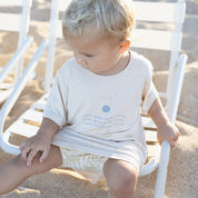 Make waves Cream kids bamboo kids tee