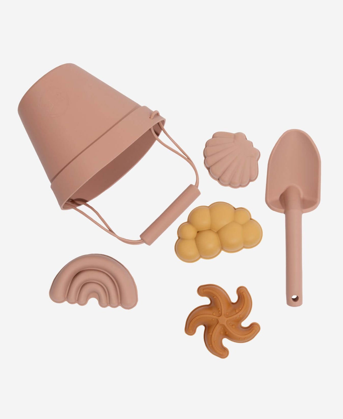 Peach kids silicone beach bucket and spade set 