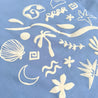 Close up of Bamboo kids Blue tee  back print