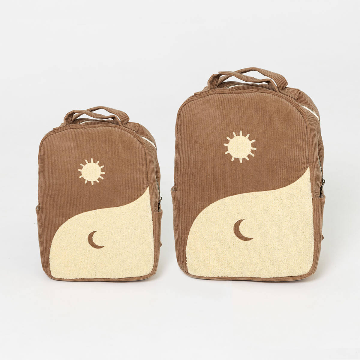 Mini and Large organic cotton yin yang kids backpacks