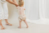 Terrazzo printed baby fleece Bumbums in beige by Bam Loves Boo