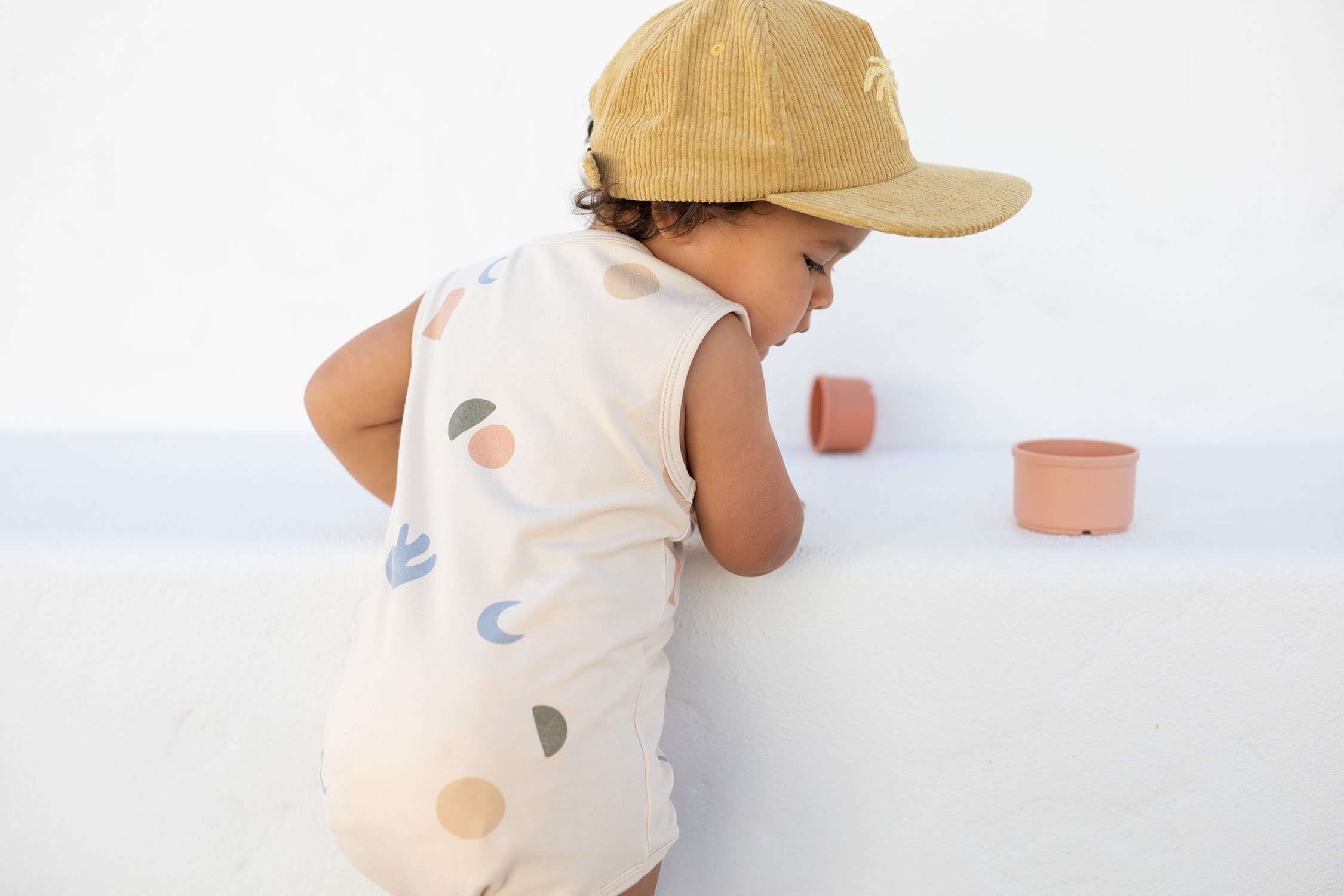 Kids Honey coloured organic Cotton corduroy cap by Bam Loves Boo