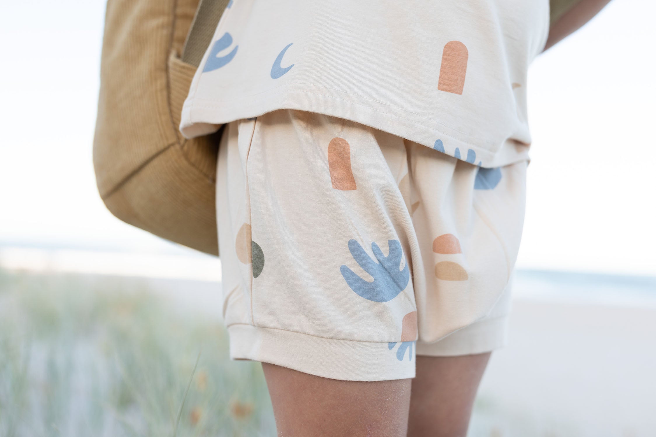 Bamboo Beige kids elements shorts  by Bam Loves Boo