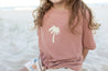 Rust bamboo kids Tee with boucle embroidery palm  By  Bam Loves Boo