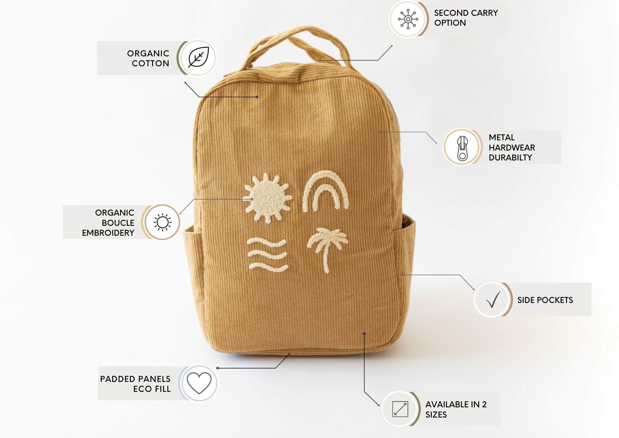 Organic Cotton Corduroy Kids Backpacks by Bam Loves Boo
