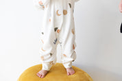 Element Jumpsuit printed white bamboo fleece jumpsuit by Bam Loves Boo