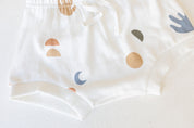 Elements Bamboo fleece shorts. white bamboo fleece by Bam Loves Boo