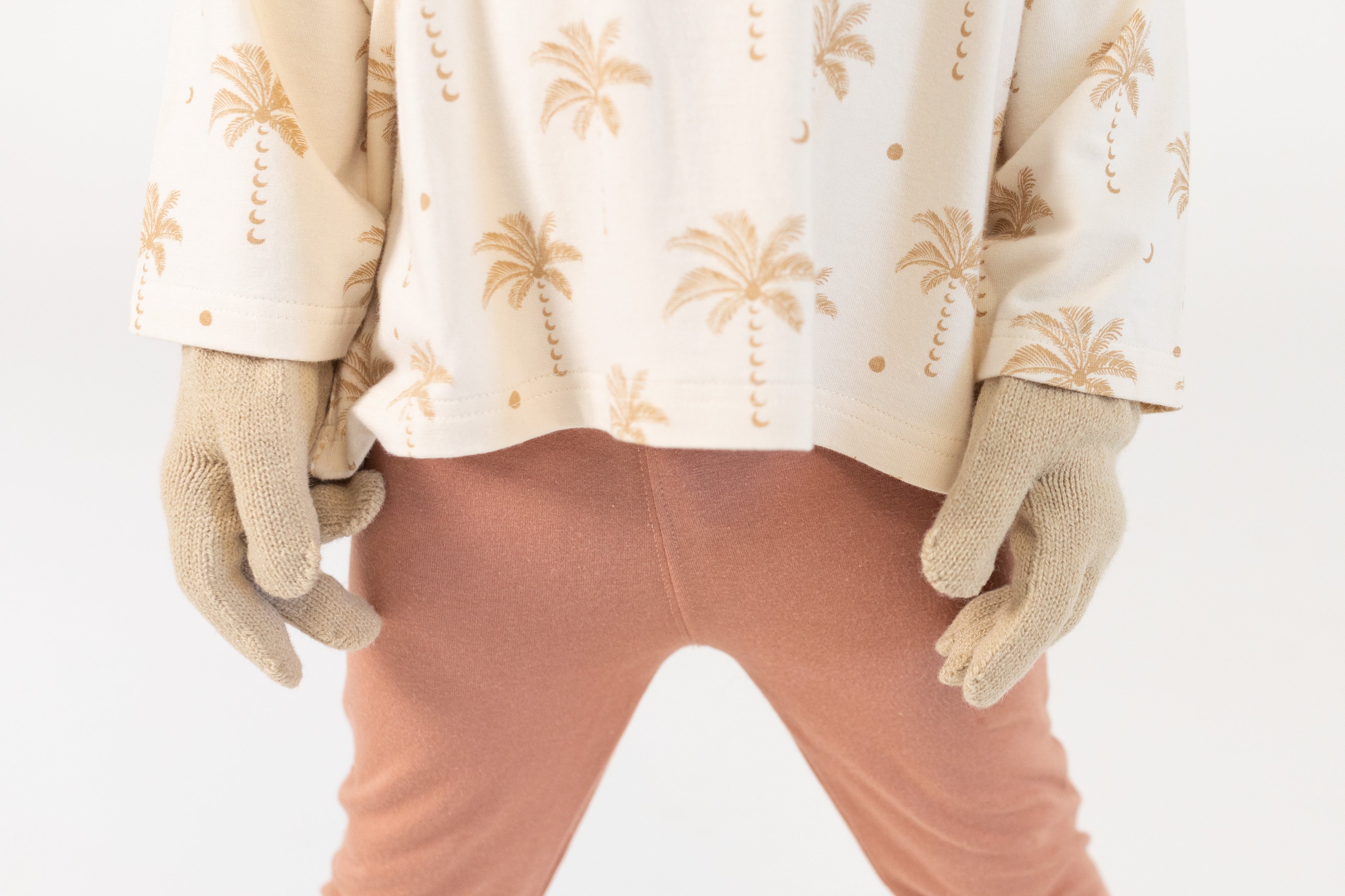 Beige Organic Cotton Kids Gloves by Bam Loves Boo