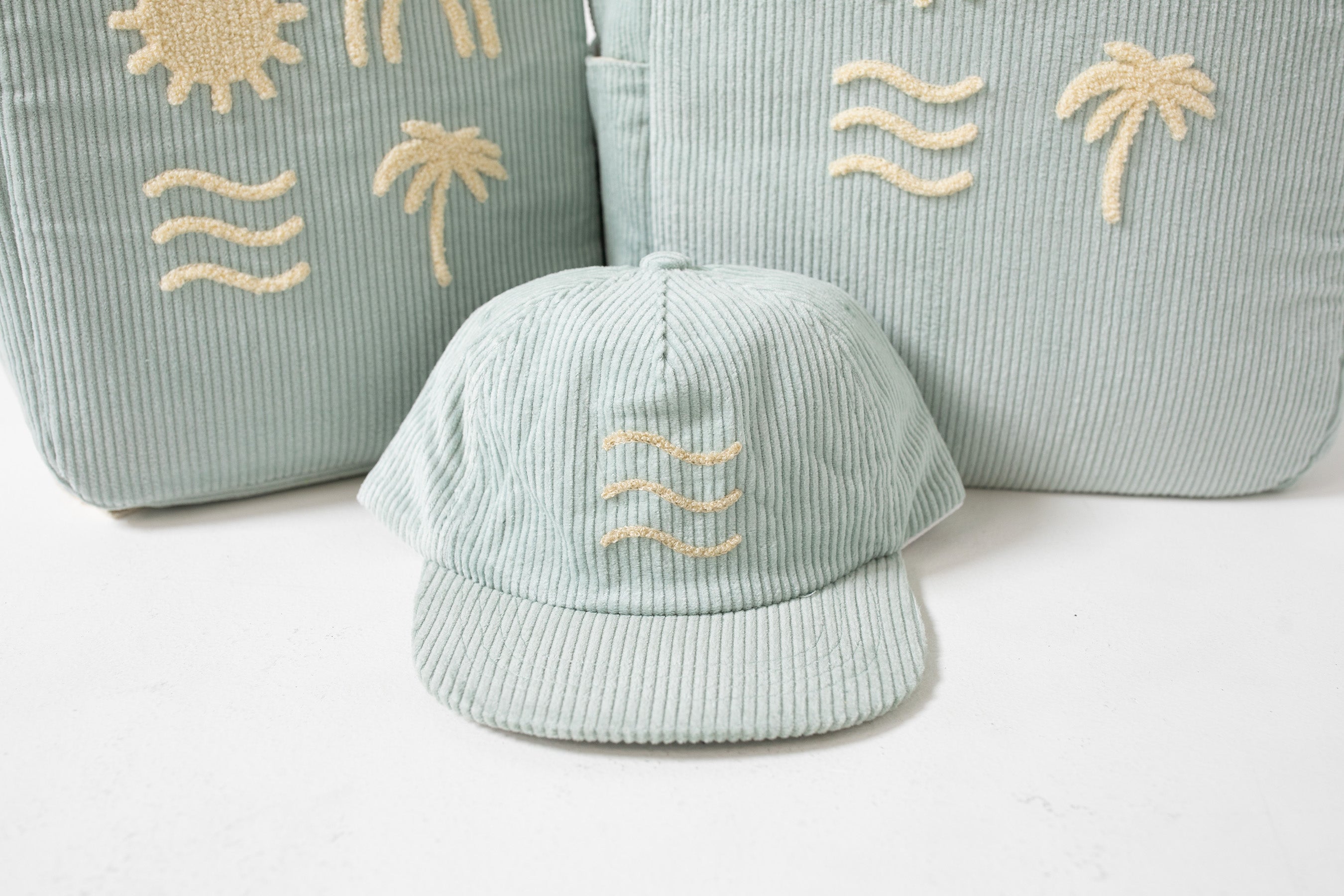 Seamist light blue organic cotton corduroy cap
