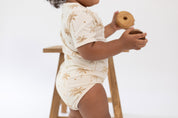 Oasis Palm Tree cream baby onesie by Bam Loves Boo