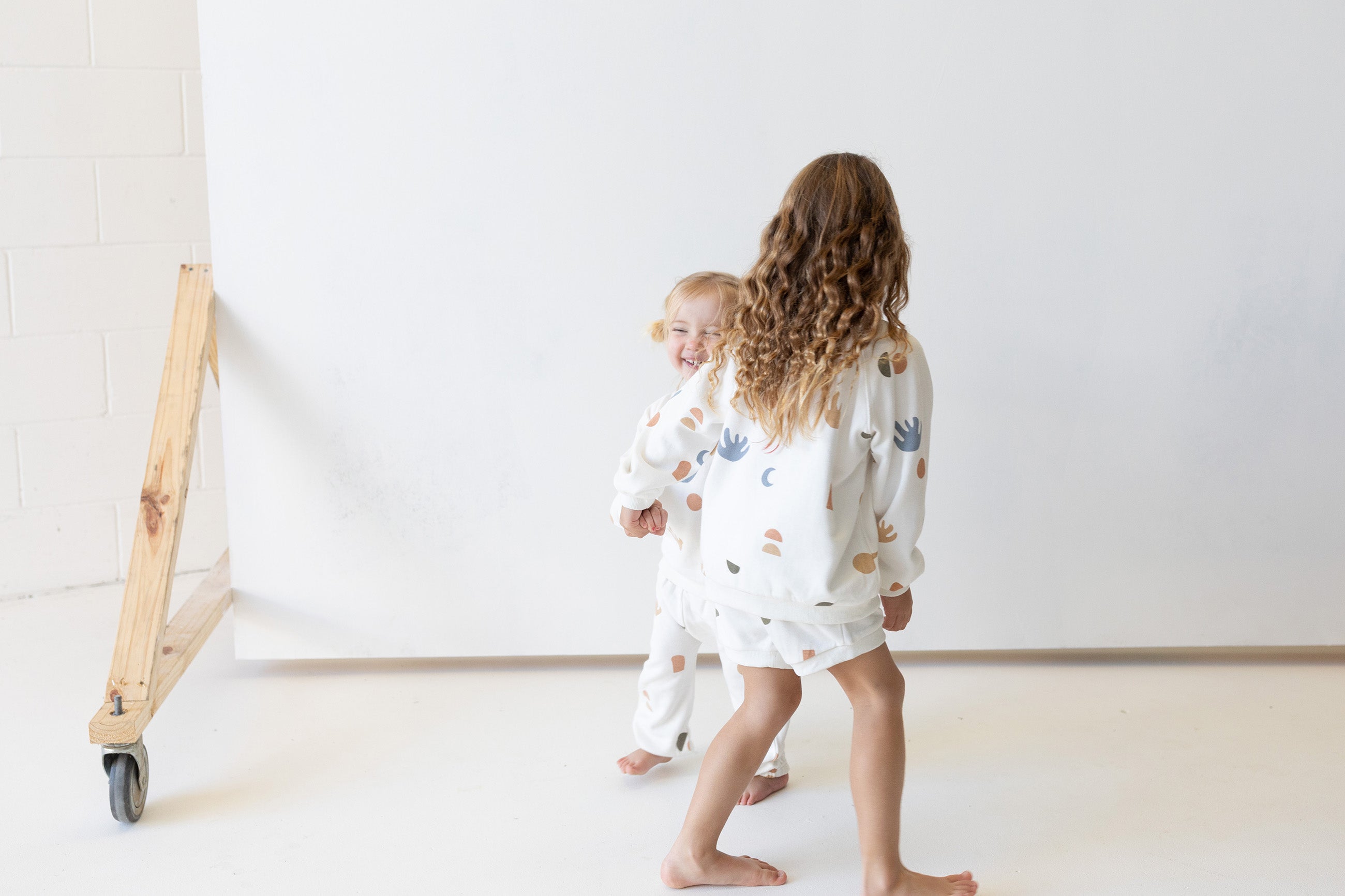 Elements Bamboo fleece shorts. white bamboo fleece by Bam Loves Boo
