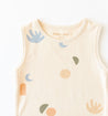 Cream baby onesie with multi coloured elements print by Bam Loves Boo