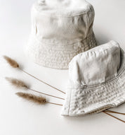 Reversible Cream Bucket Hat. Bamboo and Organic cotton by Bam Loves Boo