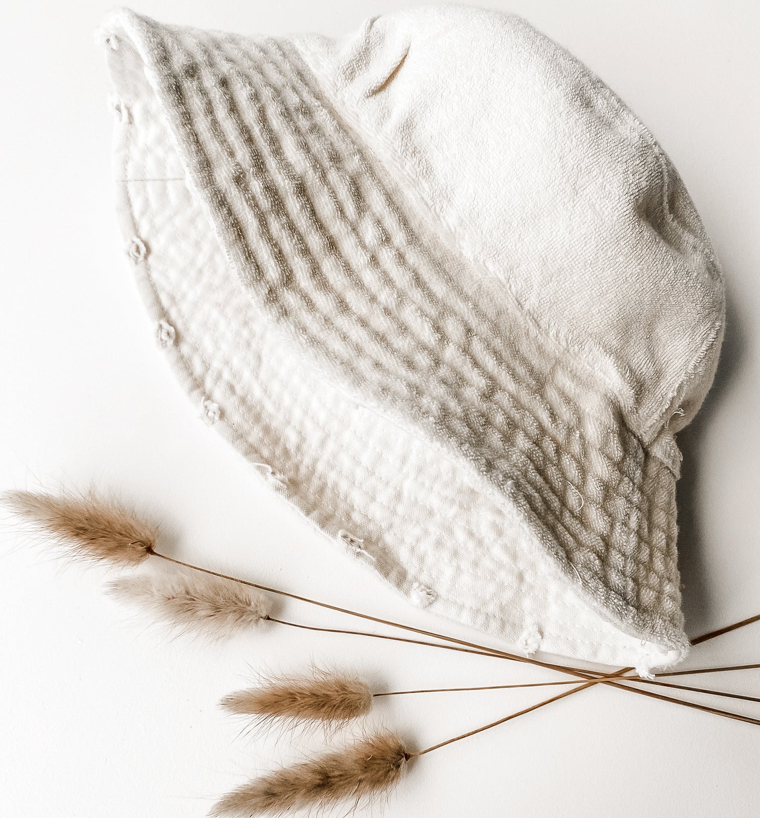 Reversible Cream Bucket Hat. Bamboo and Organic cotton by Bam Loves Boo