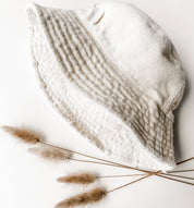 Reversible Cream Bucket Hat. Bamboo and Organic cotton by Bam Loves Boo