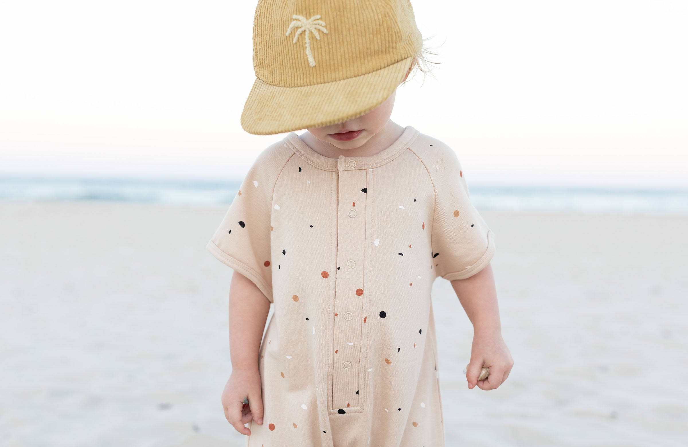 Kids Honey coloured organic Cotton corduroy cap by Bam Loves Boo