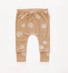Palm Fan honey coloured printed leggings with elasticated waist, unisex design. by Bam Loves Boo