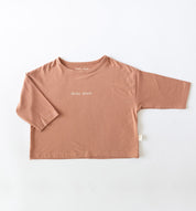 rust mini muse bamboo long sleeve tee by bam loves boo