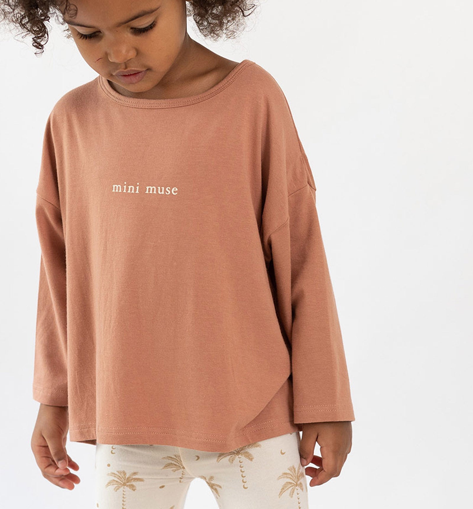 rust mini muse bamboo long sleeve tee by bam loves boo