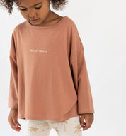 rust mini muse bamboo long sleeve tee by bam loves boo