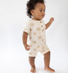 Oasis Moon palm Tree cream jumpsuit by Bam Loves Boo