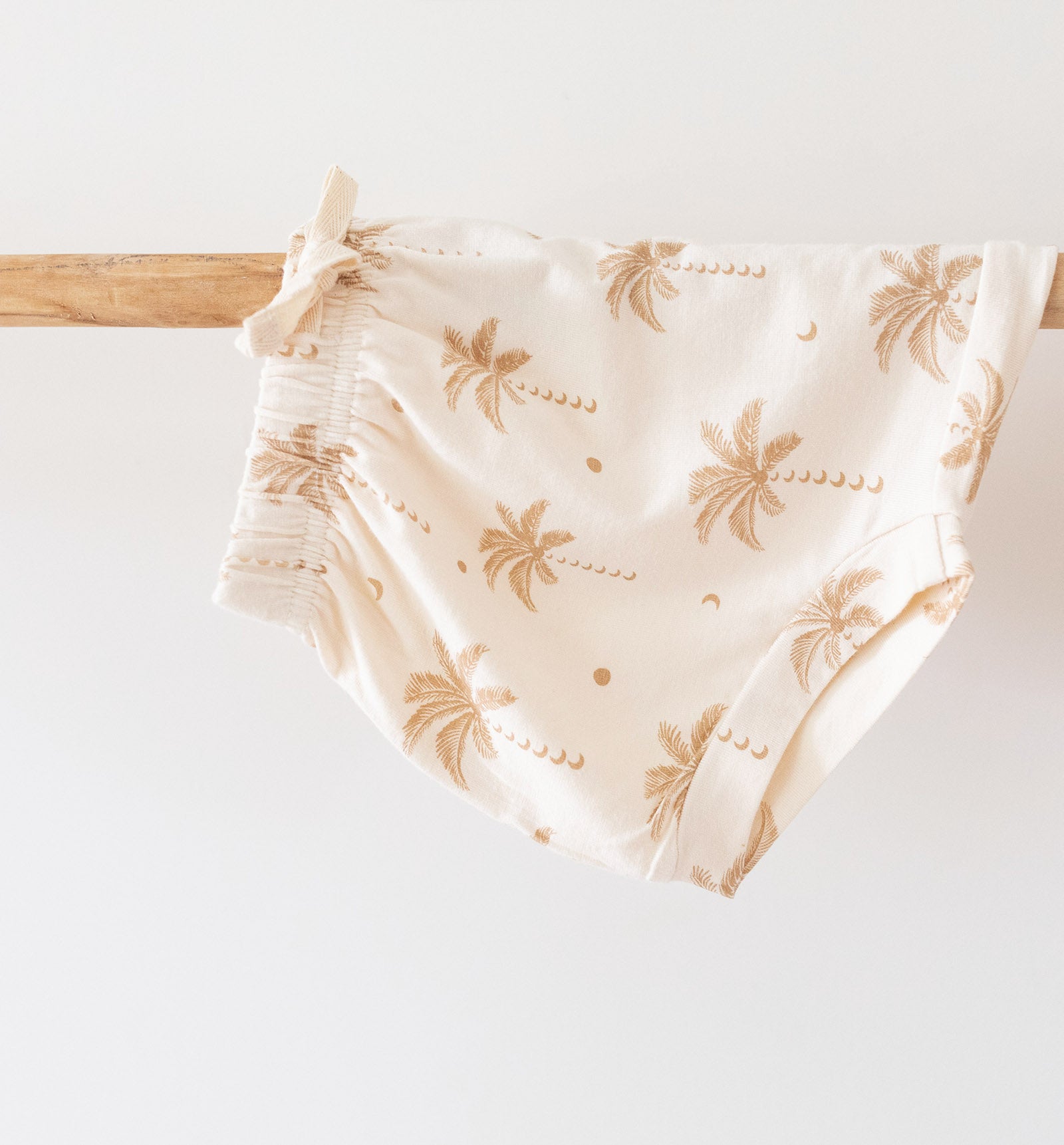 cream Oasis moon elasticated shorties by Bam Loves Boo