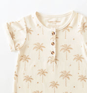 Oasis Moon palm Tree cream jumpsuit by Bam Loves Boo