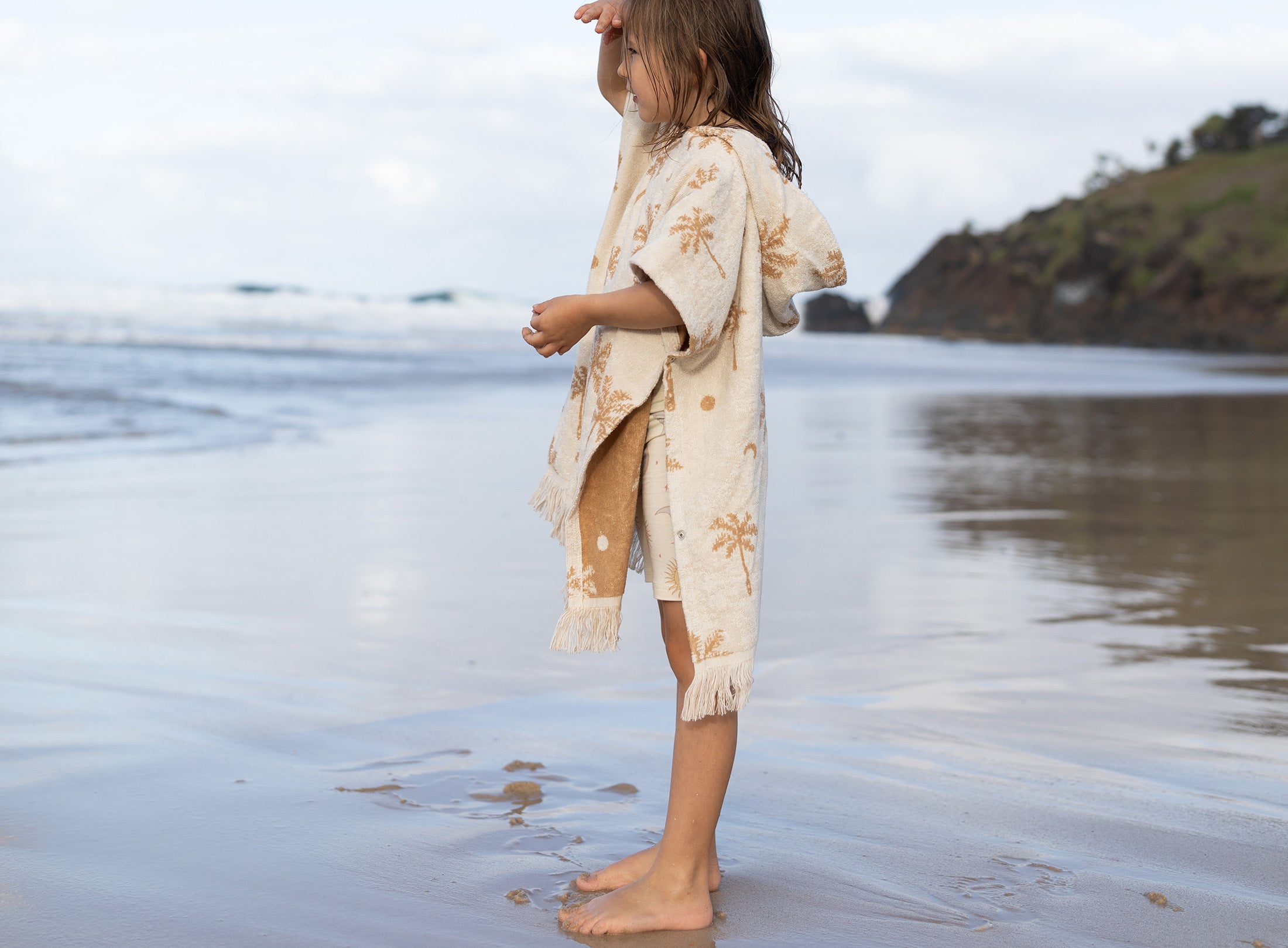Kids Palm tree Bamboo poncho by Bam Loves Boo and Sunday Minx