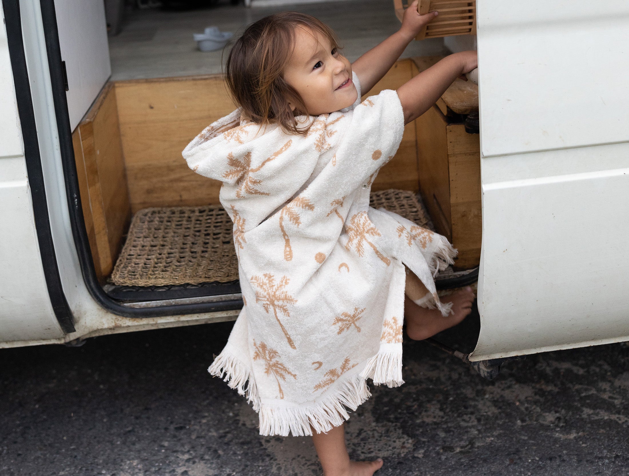 Kids Palm tree Bamboo poncho by Bam Loves Boo and Sunday Minx