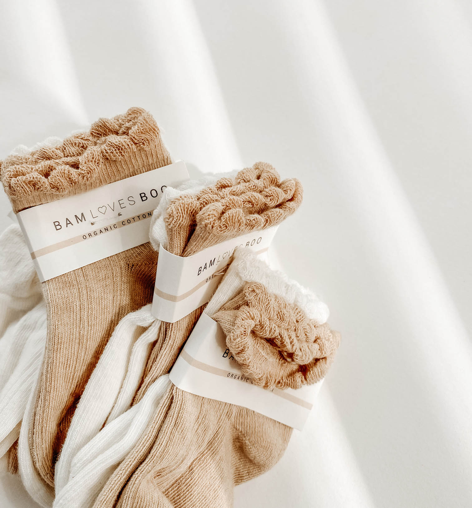 Pack of organic Cotton baby socks by Bam Loves Boo