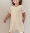 Striped Bamboo and organic cotton Fleece jumpsuit by Bam Loves Boo 
