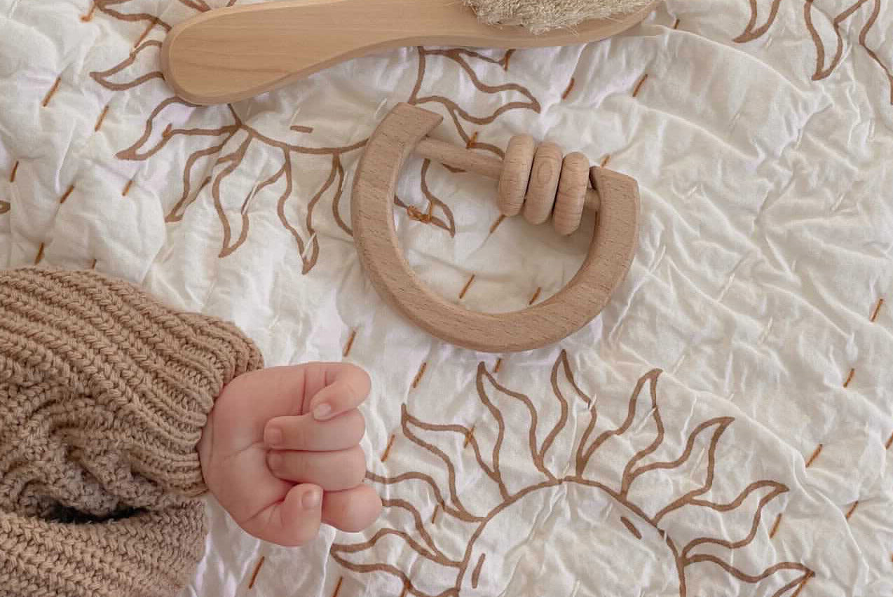 Wooden Eco baby Rattle from Lion + Lamb for Bam Loves Boo