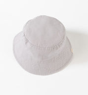 reversible blue organic cotton bucket hat for babies and kids