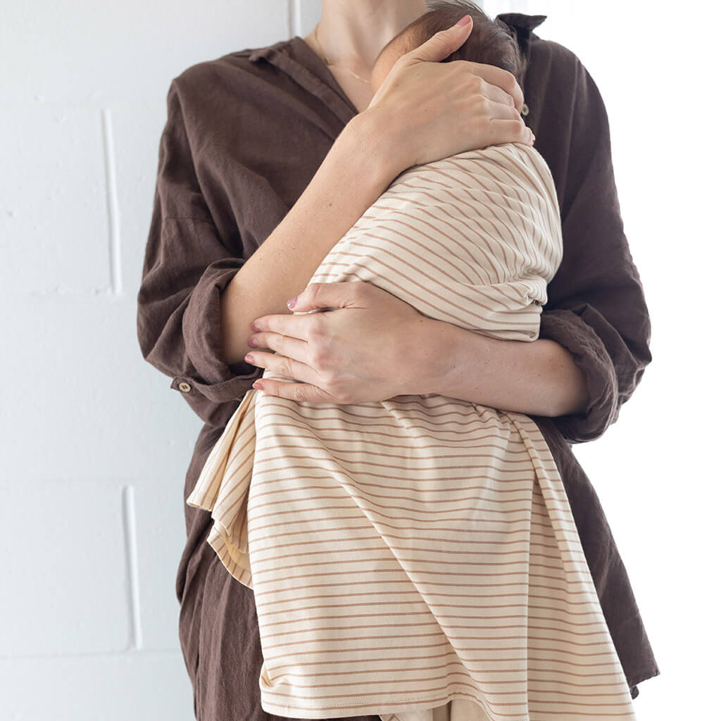 Essential Stripe stretchy Swaddle in Bamboo jersey