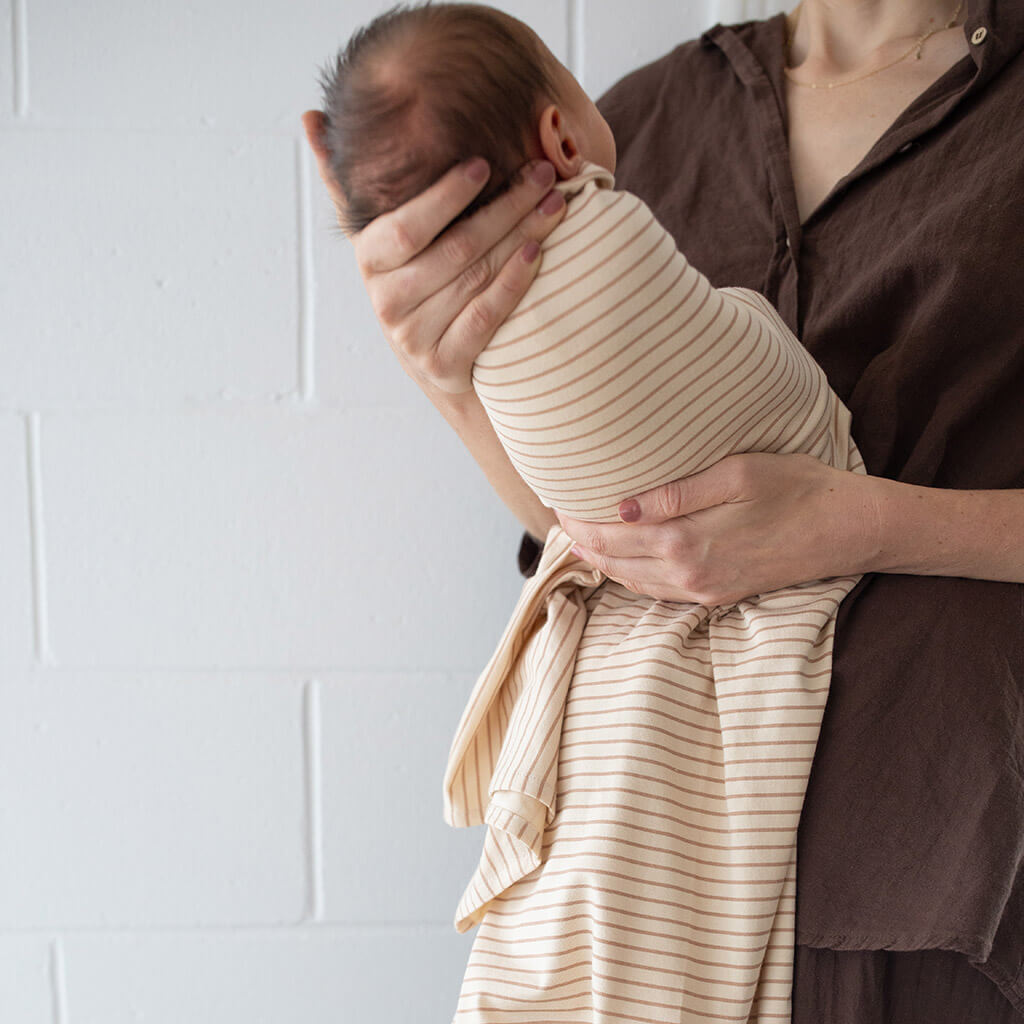 essential Stripe Bamboo stretchy swaddle by Bam Loves Boo