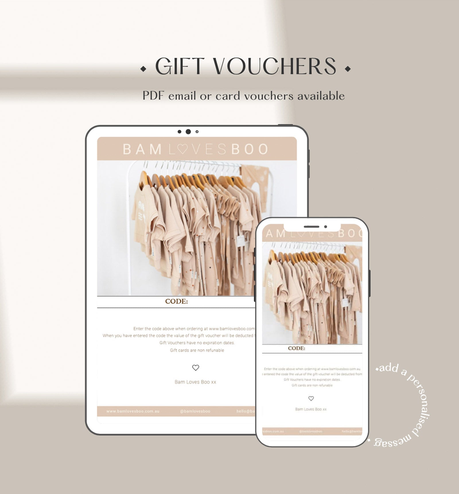 Gift Voucher by Bam Loves Boo
