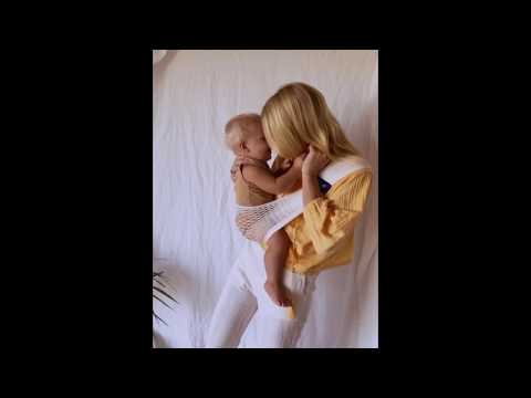video tutorial of how to used the Organic cotton  Mesh Sling baby carrier