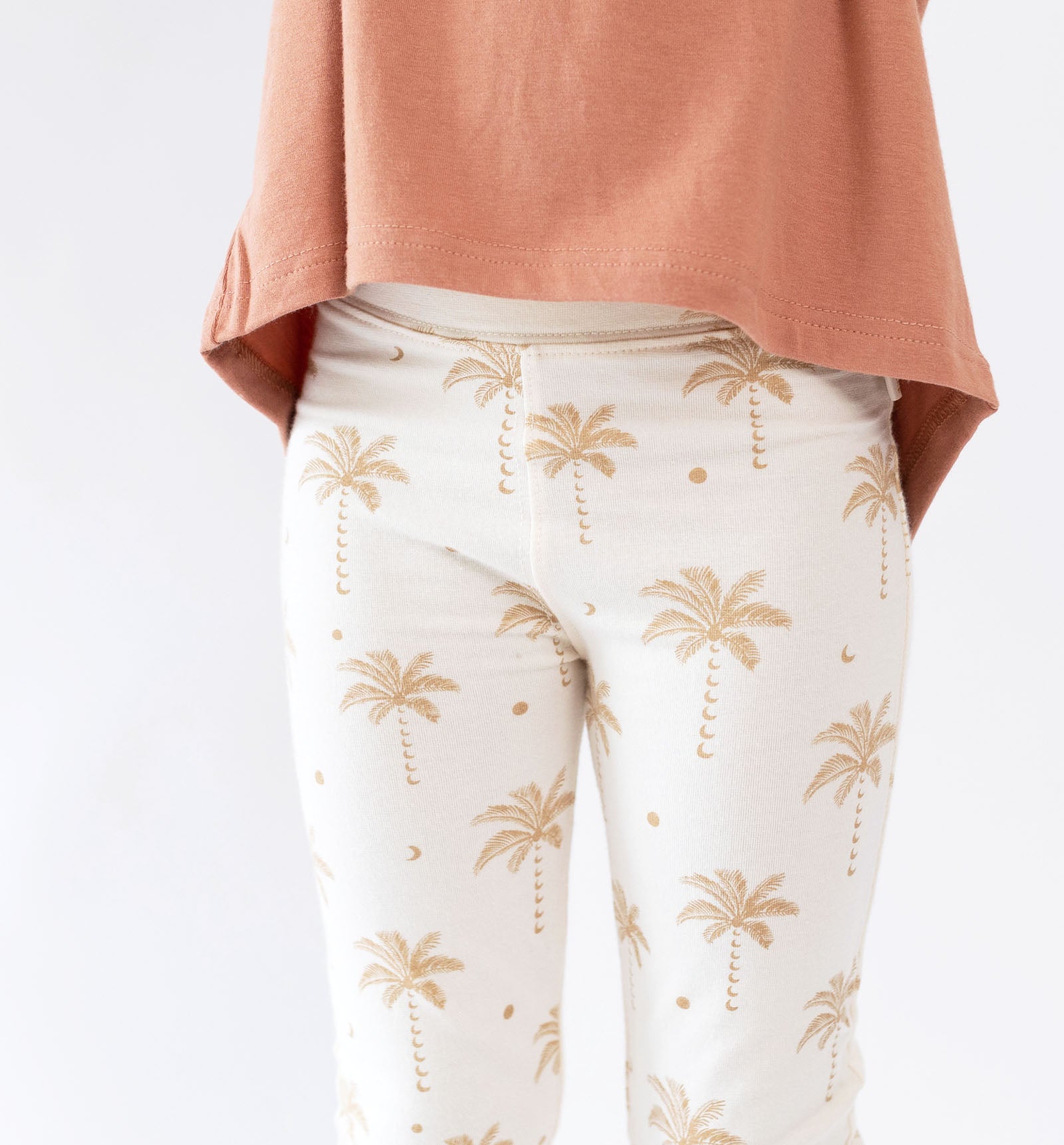 Oasis Moon palm leggings, cream by  Bam Loves Boo