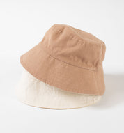reversible organic cotton bucket hat for babies and kids