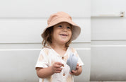 reversible organic cotton bucket hat for babies and kids