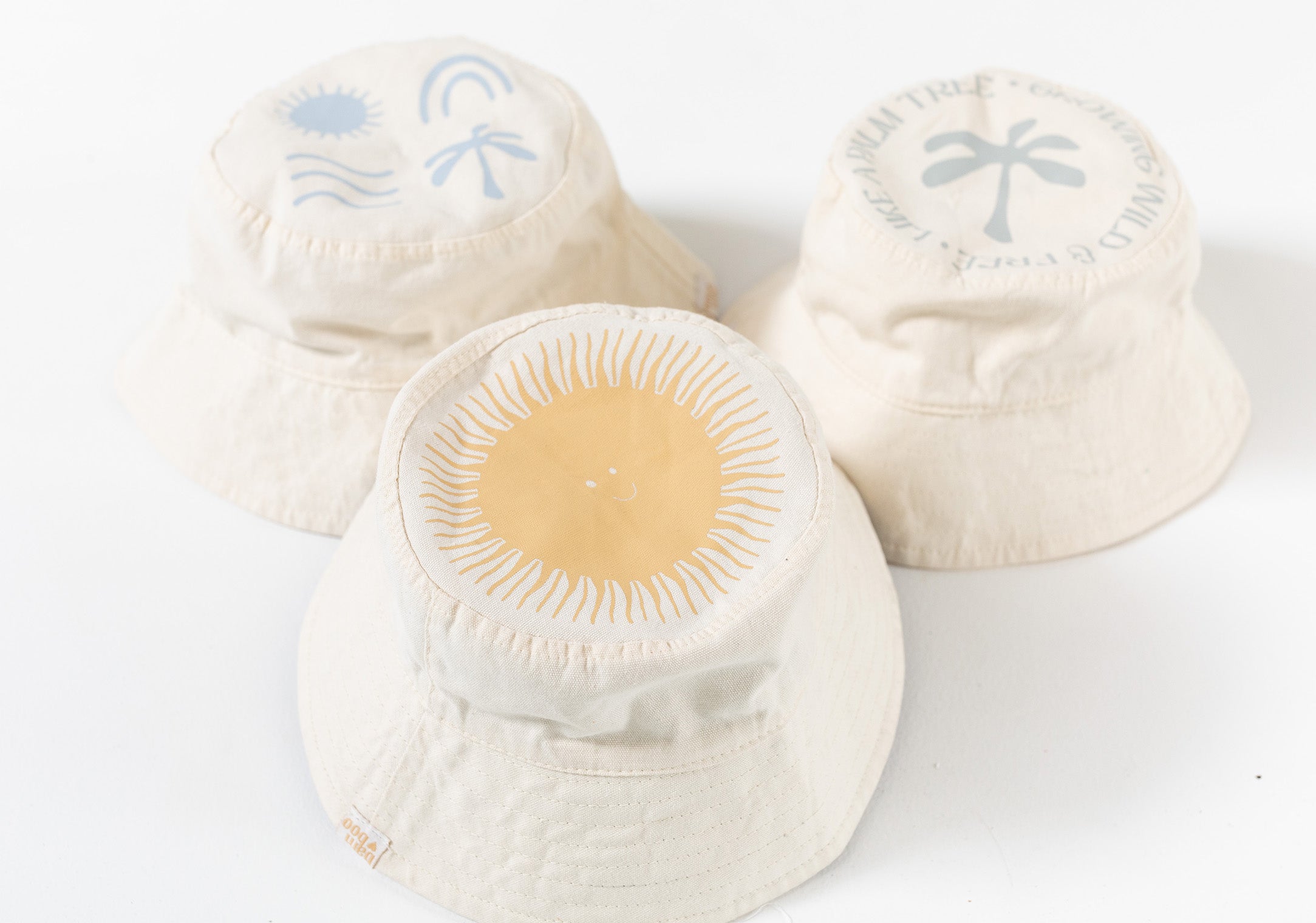 reversible organic cotton bucket hat for babies and kids